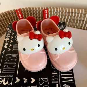 Mini Melissa Hello Kitty pink and red baby shoes size 5
